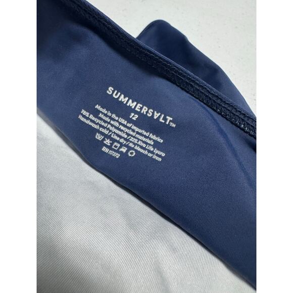 Summersalt The Fused River Navy Yellow White One Piece Swimsuit Size 12 - Picture 2 of 10